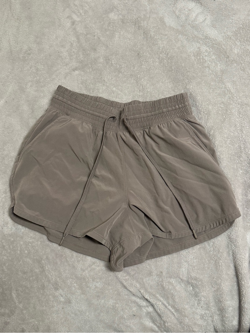 Women’s Taupe Athletic Shorts with Drawstring